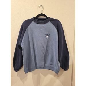 VTG 90's BIG DOGS Fun & Attitude 2Tone Blue Sweatshirt Sz S SoftThickCozy Unisex